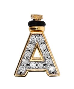 Ciondoli Milor | Charm Duo Lettera Con Pave Di Cubic Zirconia In Argento 925 Placcato Oro Giallo 18Kt