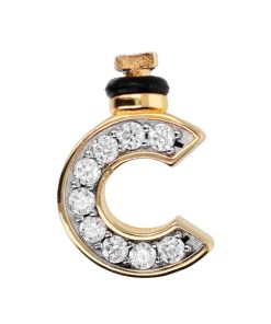 Ciondoli Milor | Charm Duo Lettera Con Pave Di Cubic Zirconia In Argento 925 Placcato Oro Giallo 18Kt