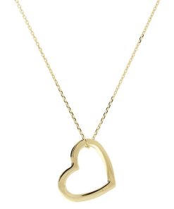 Collane Milor | Collana Catena Rolo Con Pendente Cuore Oro 9Kt