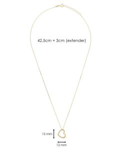 Collane Milor | Collana Catena Rolo Con Pendente Cuore Oro 9Kt