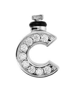 Ciondoli Milor | Charm Duo Lettera Con Pave Di Cubic Zirconia In Argento 925 Placcato Rodio