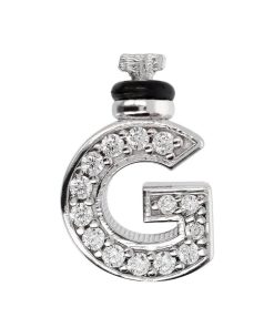 Ciondoli Milor | Charm Duo Lettera Con Pave Di Cubic Zirconia In Argento 925 Placcato Rodio