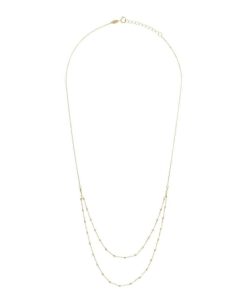 Collane Milor | Collana Multifilo Con Doppia Catena Forzatina Ed Elementi Diamantati Oro 9Kt