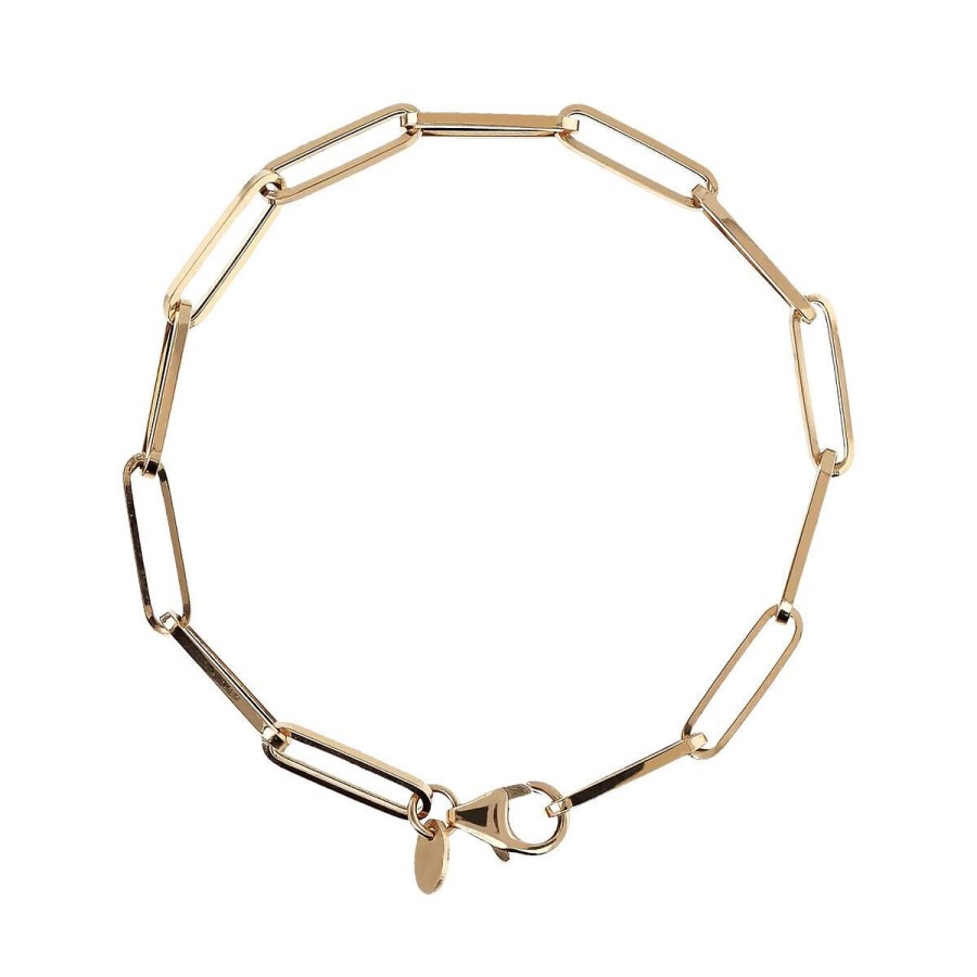 Bracciali Milor | Bracciale In Oro 18Kt Maglie Rettangolari 18Cm