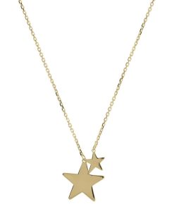 Collane Milor | Collana Catena Forzatina Con Pendente Doppia Stella Oro 9Kt