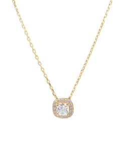 Collane Milor | Collana Catena Forzatina Con Pendente Punto Luce E Cubic Zirconia Oro 9Kt