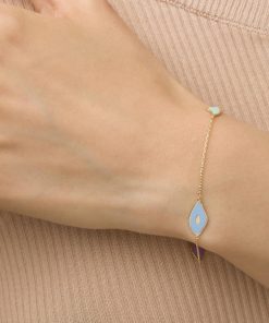 Bracciali Milor | Bracciale Catena Forzatina Con Elementi Geometrici Pastello Oro 9Kt