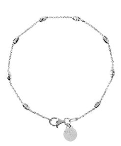 Bracciali Milor | Bracciale Catena Forzatina E Motivi Ovali In Argento 925 Placcato Platino