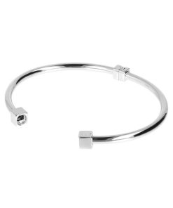 Bracciali Milor | Bracciale Duo Rigido In Argento 925 Placcato Rodio