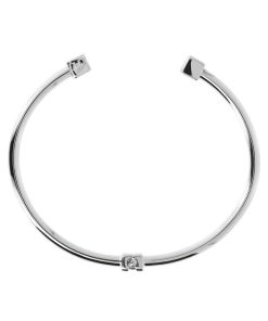 Bracciali Milor | Bracciale Duo Rigido In Argento 925 Placcato Rodio