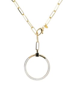 Collane Milor | Collana Duo Maglie Ovali Allungate Con Pendente Rimovibile In Argento 925 Placcato Oro Giallo 18Kt