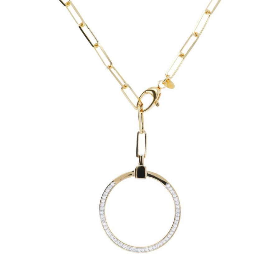 Collane Milor | Collana Duo Maglie Ovali Allungate Con Pendente Rimovibile In Argento 925 Placcato Oro Giallo 18Kt