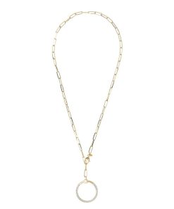 Collane Milor | Collana Duo Maglie Ovali Allungate Con Pendente Rimovibile In Argento 925 Placcato Oro Giallo 18Kt