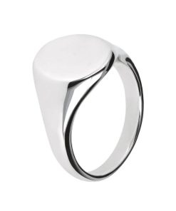 Anelli Milor | Anello Chevalier Ovale In Argento 925 Placcato Platino