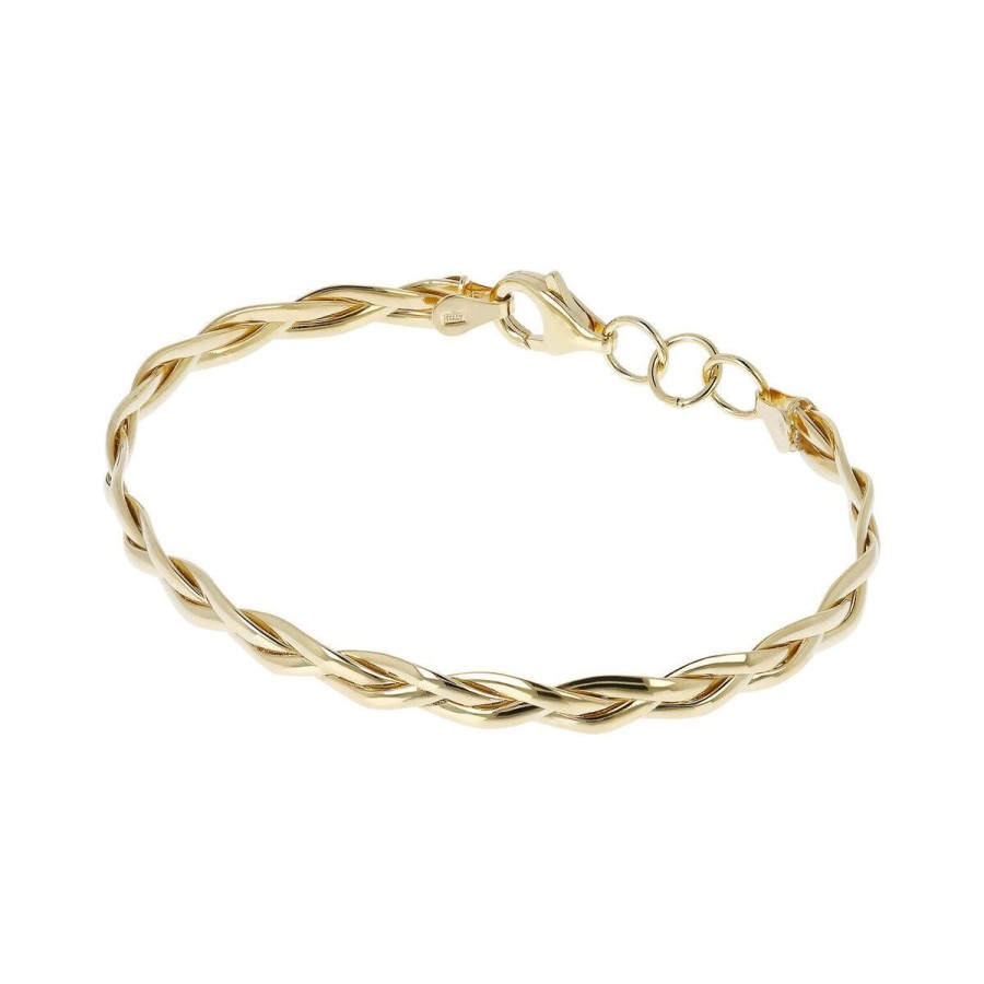 Bracciali Milor | Bracciale Maglia Treccia Oro 9Kt