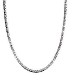 Collane Milor | Collana Girocollo Maglia Popcorn In Argento 925 Placcato Platino