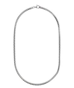 Collane Milor | Collana Girocollo Maglia Popcorn In Argento 925 Placcato Platino