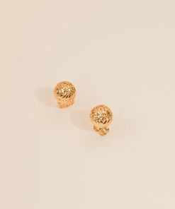 Orecchini Milor | Orecchini A Lobo Sfera Martellata Piccoli Oro 9Kt