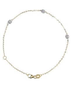 Bracciali Milor | Bracciale Catena Forzatina Ed Elementi In Cubic Zirconia Oro 9Kt