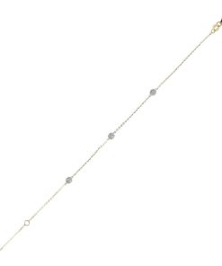 Bracciali Milor | Bracciale Catena Forzatina Ed Elementi In Cubic Zirconia Oro 9Kt