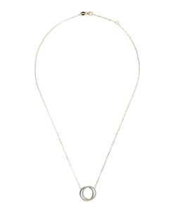 Collane Milor | Collana Con Catena Forzatina E Pendente Doppio Cerchio In Cubic Zirconia Oro 9Kt