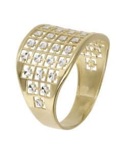 Anelli Milor | Anello Chevalier Con Cubic Zirconia Oro 9Kt