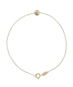 Bracciali Milor | Bracciale Catena Rolo Con Pendente Sfera Martellata Piccola Oro 9Kt