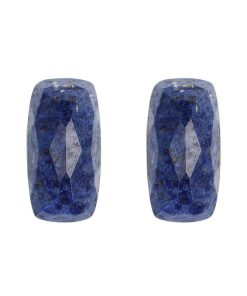 Orecchini Milor | Orecchini In Argento 925 Placcato Oro Giallo 18Kt Con Pietra Naturale Quarzo Blu Denim