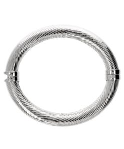 Bracciali Milor | Bracciale Rigido Finitura Ritorta In Argento 925 Placcato Platino