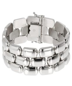 Bracciali Milor | Bracciale Panthere In Argento 925 Placcato Platino