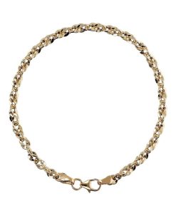 Bracciali Milor | Bracciale In Oro 18Kt Maglia French Rope Diamantata