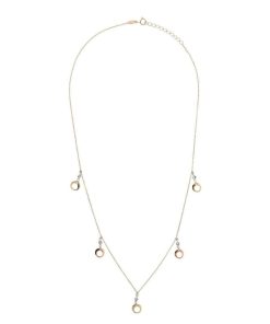 Collane Milor | Collana Catena Rolo Con Charms Anelli E Cubic Zirconia Oro 9Kt