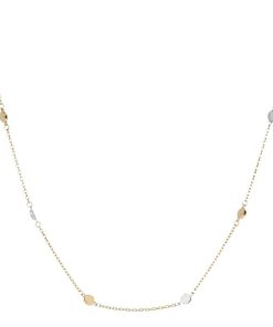 Collane Milor | Collana Catena Rolo Con Piccoli Dischi Bicolore Oro 9Kt