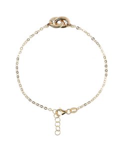 Bracciali Milor | Bracciale Catena Forzatina Con Doppio Cerchio Grande Intrecciato Oro 9Kt