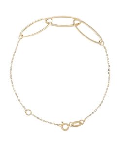 Bracciali Milor | Bracciale Catena Rolo Con Elementi Ovali Squadrati Oro 9Kt