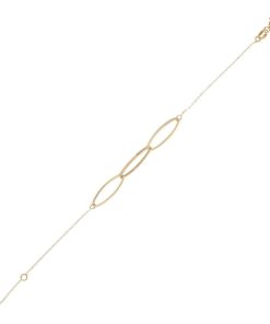 Bracciali Milor | Bracciale Catena Rolo Con Elementi Ovali Squadrati Oro 9Kt