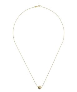 Collane Milor | Collana Catena Rolo Con Pendente Sfera Martellata Grande Oro 9Kt