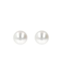 Orecchini Milor | Orecchini Con Perle D'Acqua Dolce A Bottone Bianche O 6/6.5 Mm In Argento 925 Placcato Oro Bianco 18Kt