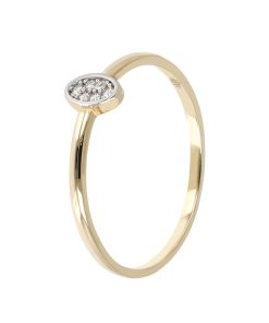 Anelli Milor | Anello Solitario Con Elemento Ovale In Cubic Zirconia Oro 9Kt