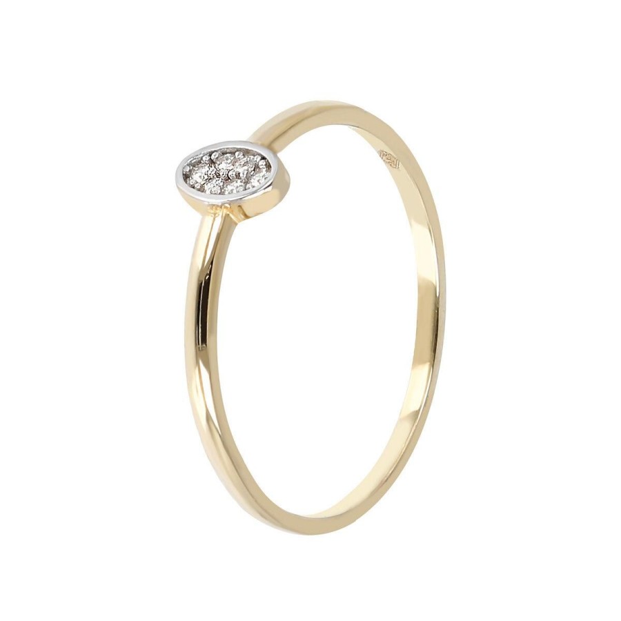 Anelli Milor | Anello Solitario Con Elemento Ovale In Cubic Zirconia Oro 9Kt