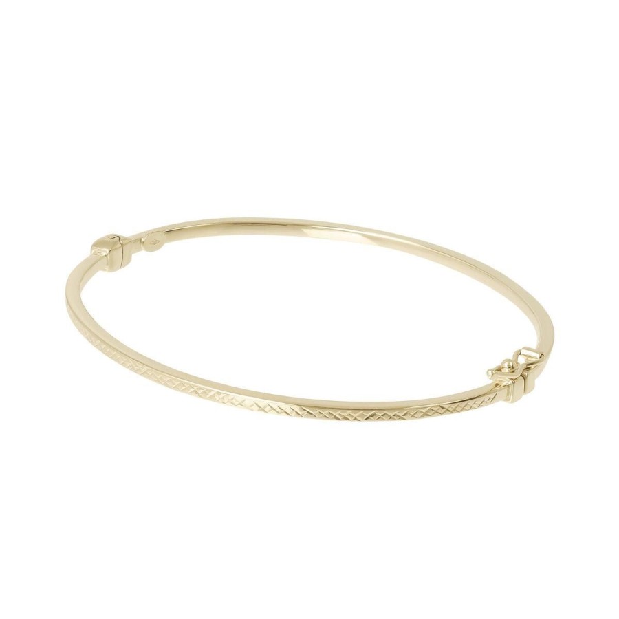 Bracciali Milor | Bracciale Rigido Fine Alla Schiava Diamantato Oro 9Kt