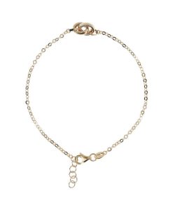 Bracciali Milor | Bracciale Catena Forzatina Con Doppio Cerchio Piccolo Intrecciato Oro 9Kt