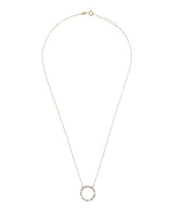 Collane Milor | Collana Con Pendente A Cerchio In Cubic Zirconia Taglio Baguette Oro 9Kt