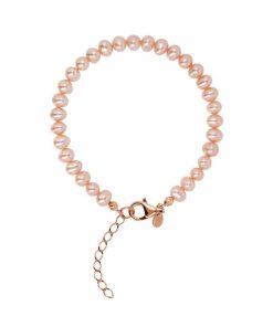 Bracciali Milor | Bracciale Tennis Di Perle A Chicco D'Acqua Dolce Multicolor O 5/5.5 Mm In Argento 925 Placcato Oro Rosa 18Kt