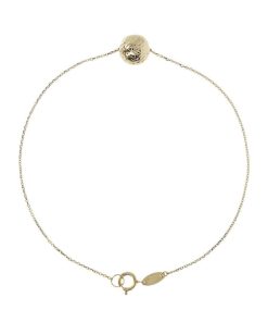 Bracciali Milor | Bracciale Catena Rolo Con Pendente Sfera Martellata Oro 9Kt