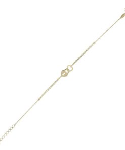 Bracciali Milor | Bracciale Catena Forzatina Cuore E Lucchetto A Incastro Oro 9Kt