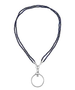 Collane Milor | Collana Duo Con Lapislazzuli In Argento 925 Placcato Rodio