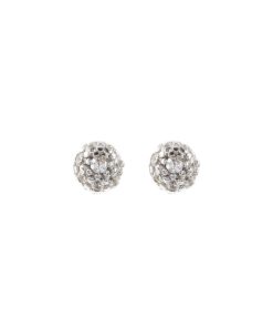 Orecchini Milor | Orecchini A Lobo Sfera Pave In Cubic Zirconia Oro 9Kt