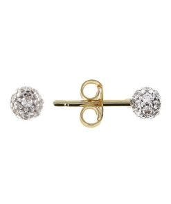 Orecchini Milor | Orecchini A Lobo Sfera Pave In Cubic Zirconia Oro 9Kt