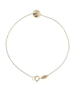 Bracciali Milor | Bracciale Catena Rolo Con Pendente Sfera Lucida Oro 9Kt